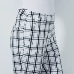 Daily Sports Byxor Dam-Golf Plaid Ankle Vit White-Black