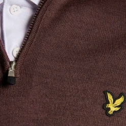 Lyle & Scott Tröjor Herr-Golf Quarter Zip Merino Jumper Rosa Berry