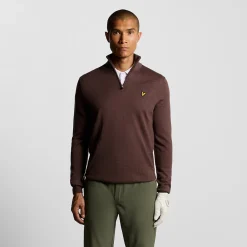 Lyle & Scott Tröjor Herr-Golf Quarter Zip Merino Jumper Rosa Berry