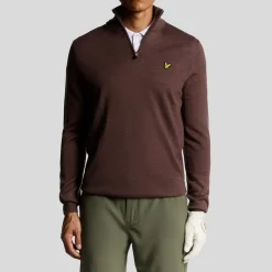 Lyle & Scott Tröjor Herr-Golf Quarter Zip Merino Jumper Rosa Berry