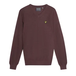 Lyle & Scott Tröjor Herr-Golf V Neck Pullover Rosa Berry