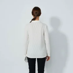 Daily Sports Tröjor Dam-Graphic Jaquard Ls Poloshirt Vit Ivory