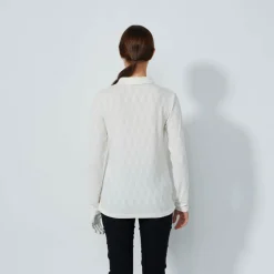 Daily Sports Tröjor Dam-Graphic Jaquard Ls Poloshirt Vit Ivory