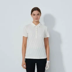 Daily Sports Pikétröjor Dam-Graphic Jaquard Ss Poloshirt Vit Ivory