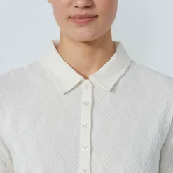 Daily Sports Pikétröjor Dam-Graphic Jaquard Ss Poloshirt Vit Ivory