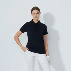Daily Sports Pikétröjor Dam-Graphic Jaquard Ss Poloshirt Svart Black