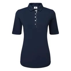 FootJoy Pikétröjor Dam-Half Sleeve Ruched Lisle Blå Navy
