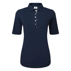 FootJoy Pikétröjor Dam-Half Sleeve Ruched Lisle Blå Navy