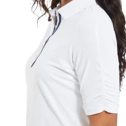 FootJoy Pikétröjor Dam-Half Sleeve Ruched Lisle Vit White