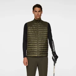 J.Lindeberg Västar Herr-Hayden Quilt Hybrid Vest Forest-Green