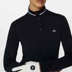 J.Lindeberg Tröjor Dam-Hertta Long Sleeve Polo Blå JL Navy