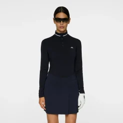 J.Lindeberg Tröjor Dam-Hertta Long Sleeve Polo Blå JL Navy