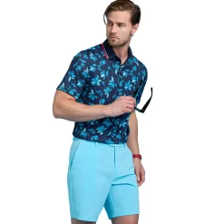 G/Fore Pikétröjor Herr-Iris Floral Tech Jersey Blå Navy (Twilight)