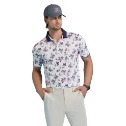 G/Fore Pikétröjor Herr-Iris Floral Tech Jersey Vit Vit (Snow)