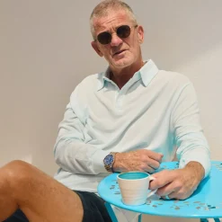 Malbon Golf Pikétröjor Herr-JP LS Cotton Modal Pique Ice Blue