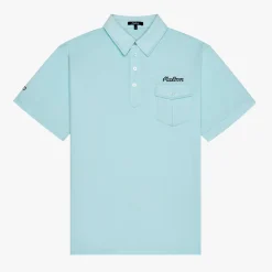 Malbon Golf Pikétröjor Herr-JP Single Pocket Mercerized Polo Aqua Blue