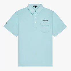 Malbon Golf Pikétröjor Herr-JP Single Pocket Mercerized Polo Aqua Blue
