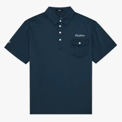 Malbon Golf Pikétröjor Herr-JP Single Pocket Mercerized Polo Blå Navy