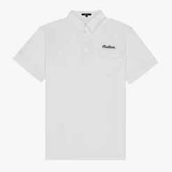 Malbon Golf Pikétröjor Herr-JP Single Pocket Mercerized Polo Vit White
