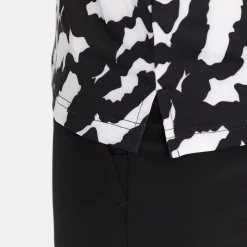 Bogeys & Birdies Juniorkläder Tjej-Jr Tech Hidden Button Pique AOP Svart Vit Black/White (Zebra)