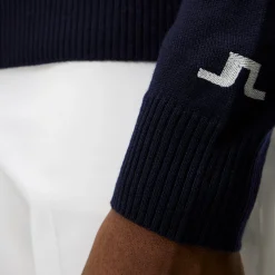 J.Lindeberg Tröjor Herr-Kian Zipped Golf Sweater Blå JL Navy