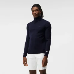 J.Lindeberg Tröjor Herr-Kian Zipped Golf Sweater Blå JL Navy