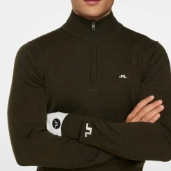 J.Lindeberg Tröjor Herr-Kian Zipped Sweater Forest-Green