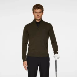 J.Lindeberg Tröjor Herr-Kian Zipped Sweater Forest-Green