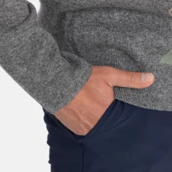 Lyle & Scott Tröjor Herr-Lambswool Blend Argyle V-Neck Grå Blå Grey/Navy (X934)