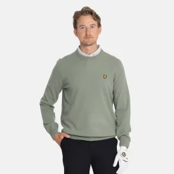 Lyle & Scott Tröjor Herr-Lambswool Blend Crew Green Sage L (X932)