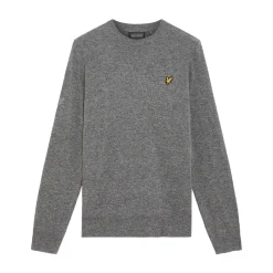 Lyle & Scott Tröjor Herr-Lambswool Blend Crew Grey Sidewalk (X930)