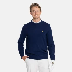 Lyle & Scott Tröjor Herr-Lambswool Blend Crew Bright Navy (X929)