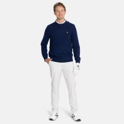 Lyle & Scott Tröjor Herr-Lambswool Blend Crew Bright Navy (X929)