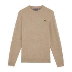Lyle & Scott Tröjor Herr-Lambswool Blend Crew Beige Beige (Oatmeal X931)