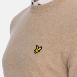 Lyle & Scott Tröjor Herr-Lambswool Blend Crew Beige Beige (Oatmeal X931)