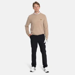 Lyle & Scott Tröjor Herr-Lambswool Blend Crew Beige Beige (Oatmeal X931)