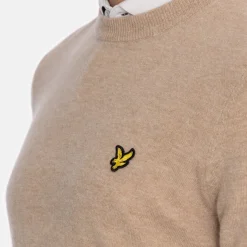 Lyle & Scott Tröjor Herr-Lambswool Blend Crew Beige Beige (Oatmeal X931)
