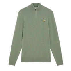 Lyle & Scott Tröjor Herr-Lambswool Blend Quarter Zip Green Sage L (X932)