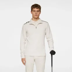 J.Lindeberg Tröjor Herr-Leon Quarter Zip Mid Layer Moonbeam