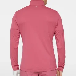 J.Lindeberg Tröjor Herr-Leon Quarter Zip Mid Layer Rose-Wine
