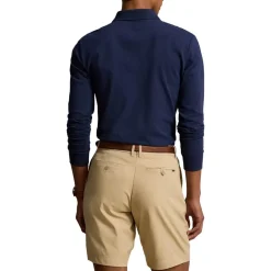 Ralph Lauren Pikétröjor Herr-Long Sleeve Polo Performance Stretch Mesh Refined Navy