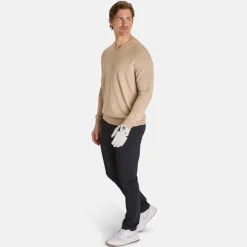 Callaway Tröjor Herr-Ls V-Neck Merino Beige Heather