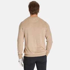 Callaway Tröjor Herr-Ls V-Neck Merino Beige Heather