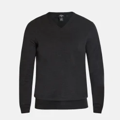 Callaway Tröjor Herr-Ls V-Neck Merino Grå Dark Caviar Heather