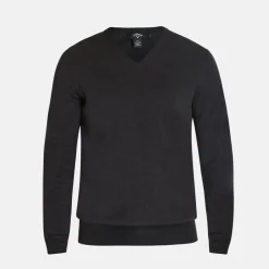 Callaway Tröjor Herr-Ls V-Neck Merino Grå Dark Caviar Heather