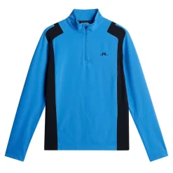 J.Lindeberg Tröjor Herr-Lukas Quarter Zip Mid Layer Sonic-Blue