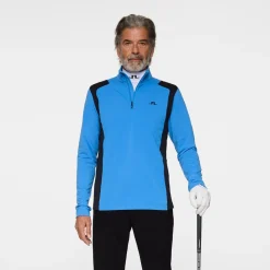J.Lindeberg Tröjor Herr-Lukas Quarter Zip Mid Layer Sonic-Blue