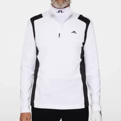 J.Lindeberg Tröjor Herr-Lukas Quarter Zip Mid Layer Vit White