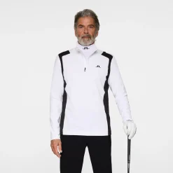 J.Lindeberg Tröjor Herr-Lukas Quarter Zip Mid Layer Vit White