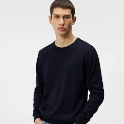 J.Lindeberg Tröjor Herr-Lyle Merino Crew Neck Sweater Blå Navy